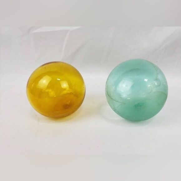 Blown Glass Fishing Floats—Vintage Mermaid Coastal Nautical Sea Decor - Picture 8 of 15